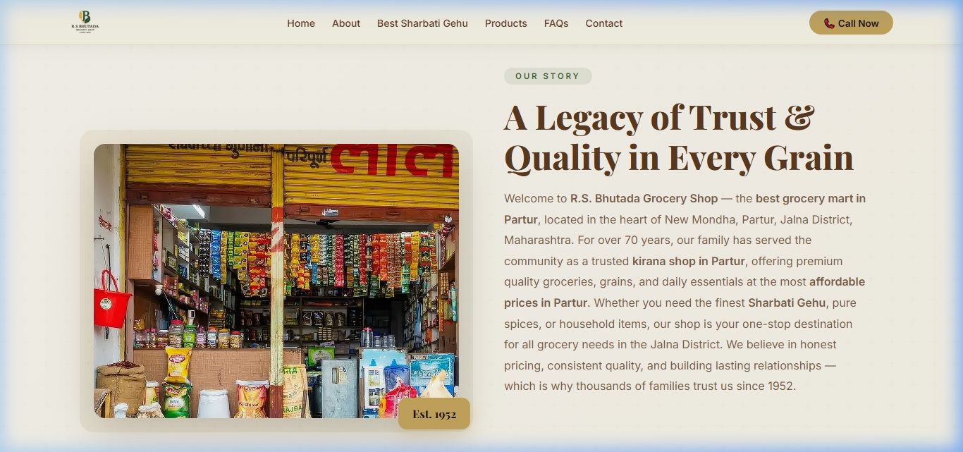 R.S. Bhutada Grocery Store 3D website by Fauxi